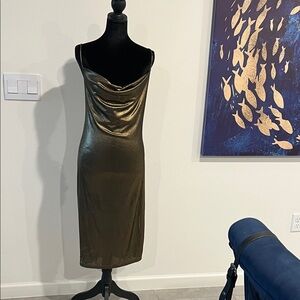 Lustrous Metallic Midi Dress